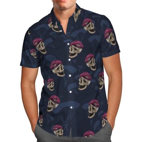 Skull 3D Print Beach Hawaiian 2021 Summer Black Shirt Short Sleeve Shirt Streetwear Oversized 5XL Camisa Social Chemise Homme