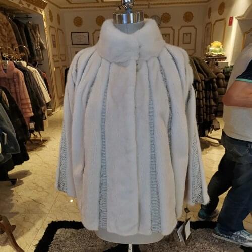 2020 Bat sleeve mink fur coat Stitching mink coat fashion women fur coat High-end brand coat women WINTER PALACE PA115-Z