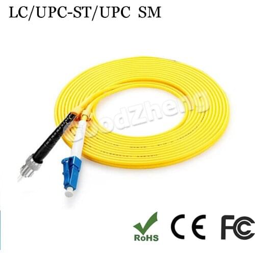 LC to ST fiber patch cord jumper cable, SM, Single Mode simplex,9/125,Yellow 3/5/10/15/20/30/50/80/100 Meters