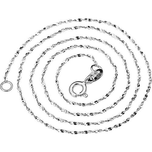 Hot Sale 0.8mm 16-20 inch Italian 18K Gold Heart Chain Necklace For Pendants 925 Sterling Silver Chain For Women