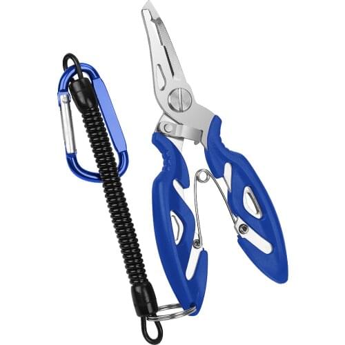 DONQL Multifunctional Fishing Pliers Line Cutter Hook Remover Scissors Fishing Clamp Accessories Tools With Lanyards Spring Rope