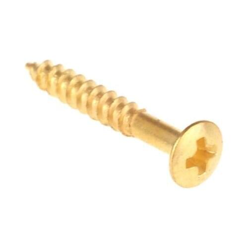 Musiclily 2.5*18mm Guitar Humbucker Pickup Ring Countersunk Screws, Gold (20 Pieces)