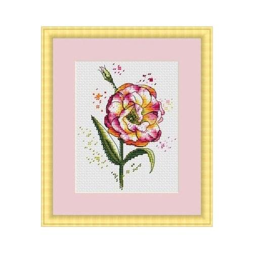 A small watercolor flower cross stitch 11CT 18ct 14ct cotton thread embroidery DIY handmade needlework