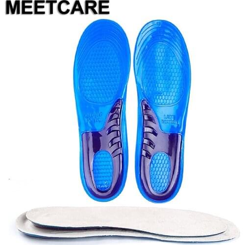 NEW!!! HOT! Feet Protect Damping Shoe Insoles Gel Man Women PU Gel Orthotic Running Shoes Insole Insert Pad Arch Support Cushion