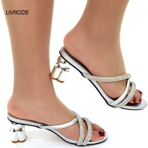 Ew Fashion Ladies Dress Shoes Italian Women Wedding Shoes Decorated with Rhinestone Plus Size Women Shoes 42 Closed Toe Heels