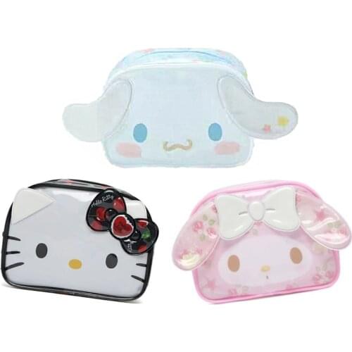 New Anime Kawaii Girls Woman Transparent PVC Cosmetic Bags For Children