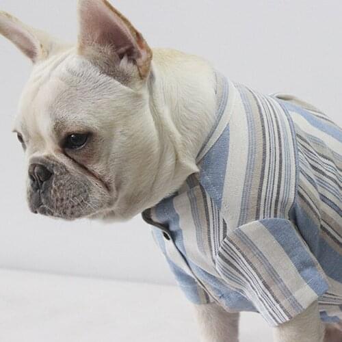 Dog clothes cat and dog striped cotton top Teddy bear fighting golden retriever dog clothes