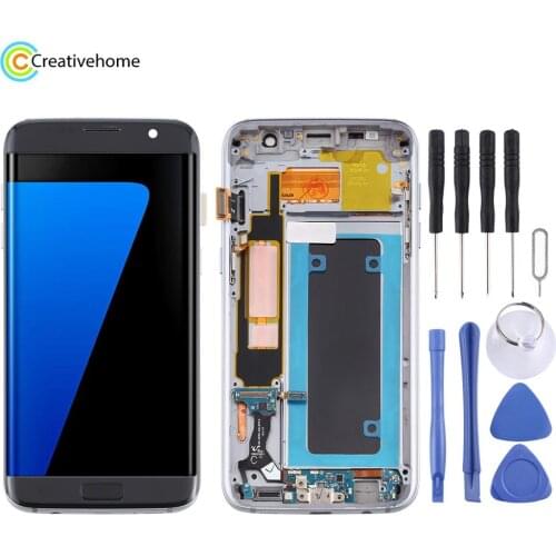 OLED Material LCD Screen and Digitizer Full Assembly With Frame for Samsung Galaxy S7 Edge / SM-G935F Screen Replacement