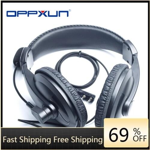 OPPXUN Noise Cancelling Earphone for BaoFeng UV5R UV-82 VOX Mic Earpiece PTT Walkie Talkie Headset Two-Way Radio BF-888S KDC1