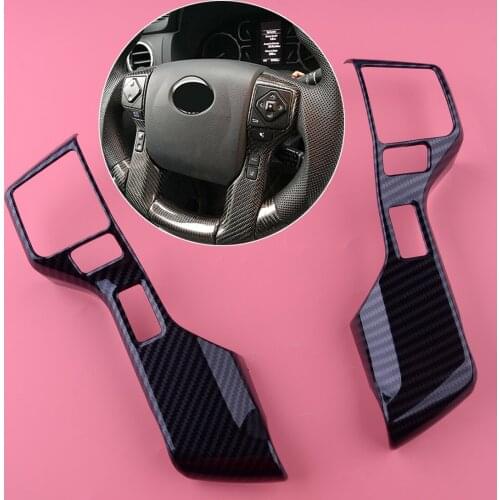 CITALL 2Pcs Carbon Fiber Style Steering Wheel Cover Trim Fit for Toyota Tacoma 2016 2017 2018 2019 2020