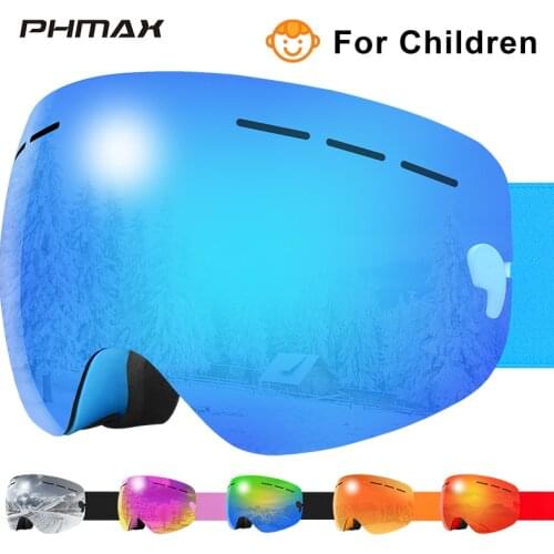 PHMAX Kids Ski Goggles Winter Children Snowmobile Goggles UV Protection Double Layers Boys Girls Skating Skiing Glasses Eyewear