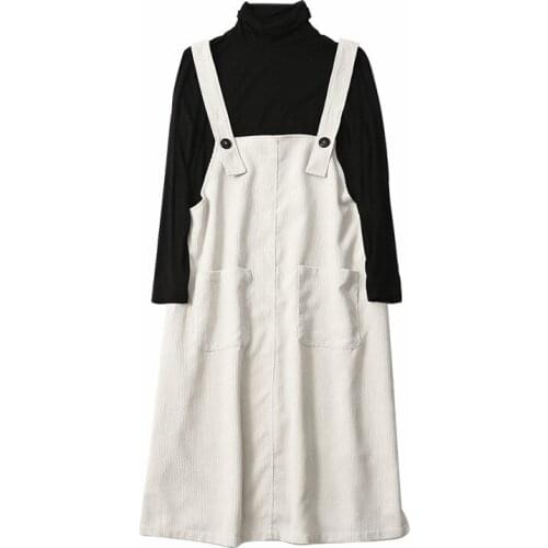 Pregnant Women Dress Autumn New Style Corduroy Strapped Dress Versitile Fashion Loose Freaky Elegant Skirt Wholesale