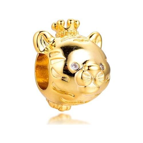 Fits for Pandora Charms Bracelets Shine Tiger Beads 100% 925 Sterling Silver Jewelry Free Shipping