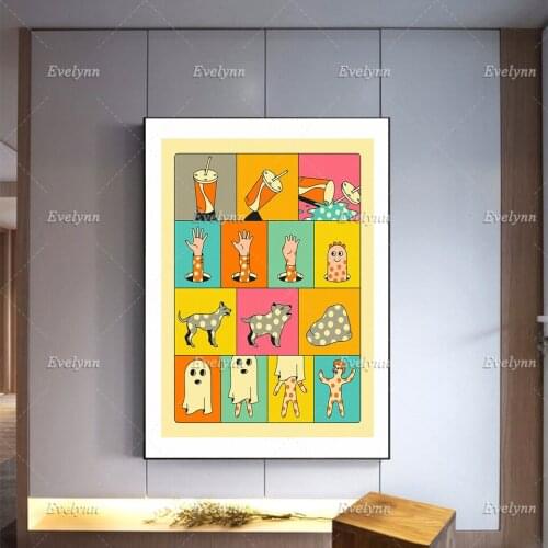 Drink, hand, dog, clothes Posters Home Minimalism Bedroom Decoration Canvas Painting Kid Bedroom Living Room Wall Art Gift