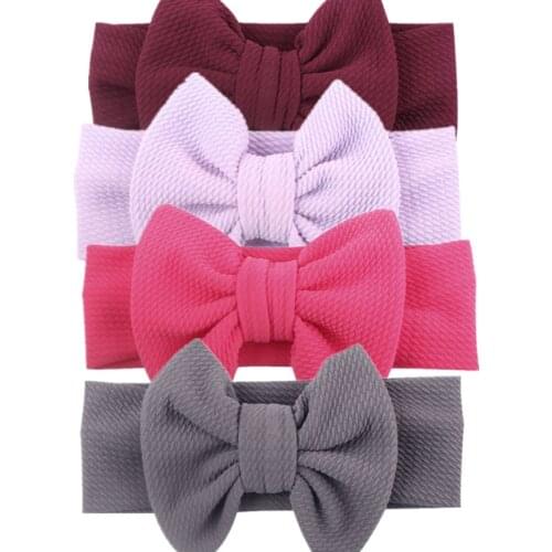 2020 New Cotton Elastic Newborn Baby Girls Solid Color Headband Bowknot Hair Band Children Infant Headband bandeau bebe