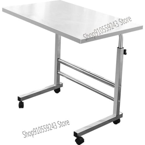 Stainless Steel Bedside Table Computer Desktop Small Table Movable Lifting Bedroom Student Dormitory Side Writing Desk