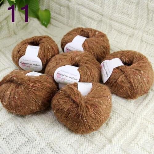 Sale 6ballsX50gr Luxury Fluffy Soft NEW MOHAIR Shawls Hand Knit Crochet Yarn Tan 11