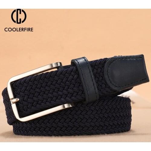 CCOOLERFIRE Women & Men Fashion Woven Canvas Elastic Expandable Braided Stretch Plain Webbing Strap Casual Knitted Belt