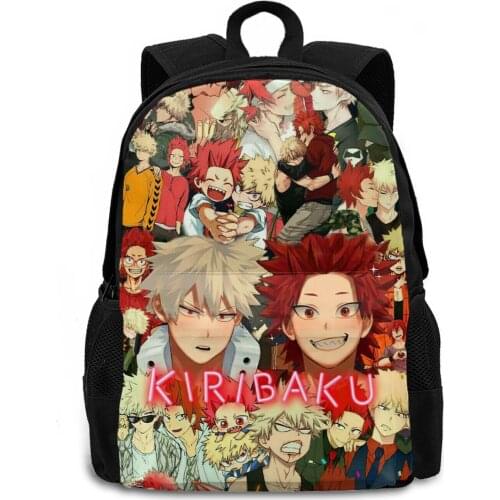 Anime My Hero Academia Children Backpacks Cartoon Bookbag Teenage Travelling Backpack Casual Daypacks with15.6in Laptop Sleeve
