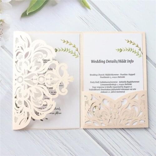 Wedding invitation card vintage postcards customized printing tri folding rural greeting card 50pcs/lot multi colors