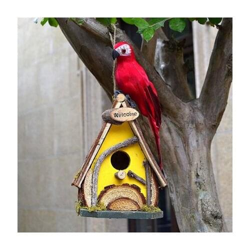 Outdoor Courtyard Villa Garden Solid Wood Simulation Bird Nest House Farmhouse Kindergarten Ring Create Decorative Wall hangings