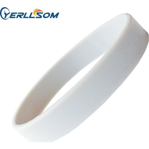 YERLLSOM 100pcs/Lot High Quality Customized White Rubber Silicone Bracelets For Events B041503