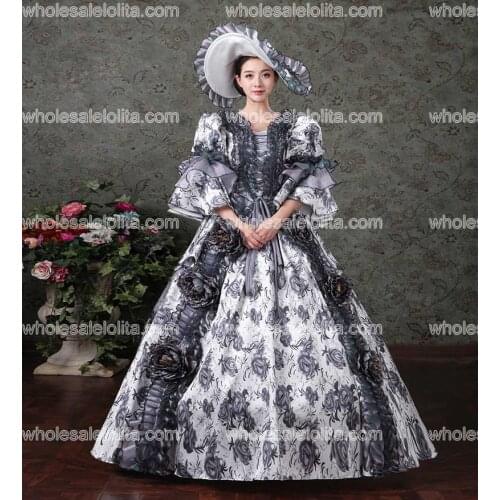 Victorian Southern Belle Princess Floral Ball Gown Dress Reenactment Theater Costume