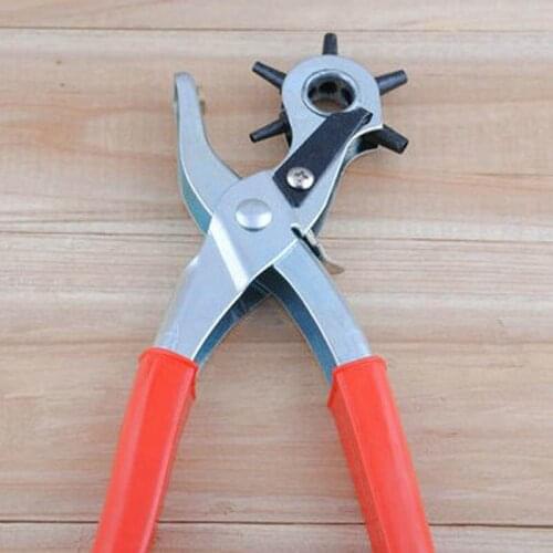 1pc/lot Hot Selling Multi-function Portable Hole Puncher Tool For Watchband Card Leather Belt Red Hole Punch Tools