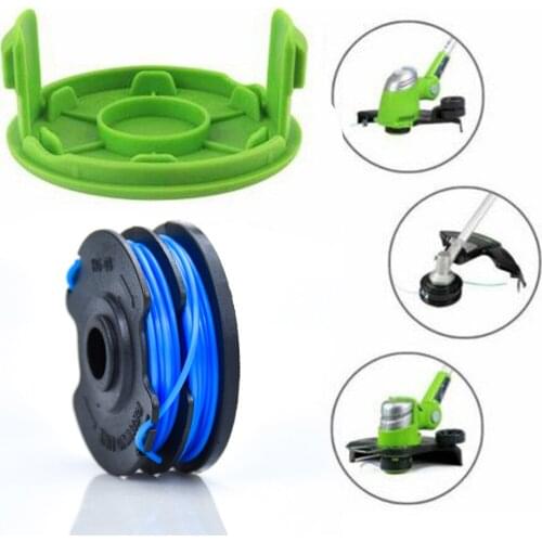 2pcs/Set For RYOBI RLT6130 Grass Trimmer Spool Line Cover ALM MC489 Plastic Green Garden Tool Lawn Mower Parts