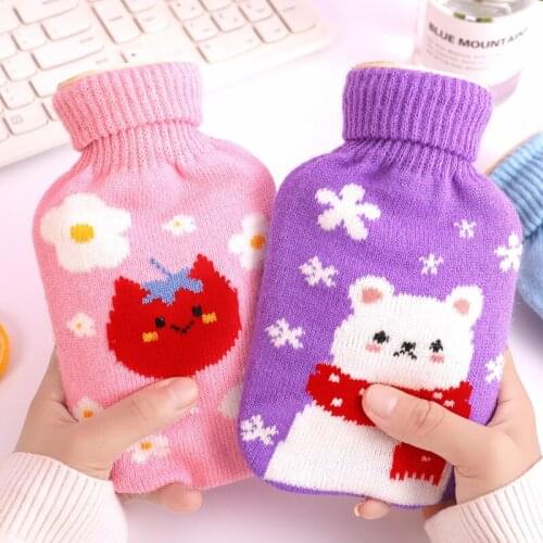 350ml Cute Cartoon Rabbit Bear Hot Water Bottle Bag Safe and Reliable Quality Rubber Washable Household Warmer Water Injection
