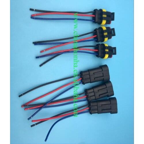 5 Kit 3 Pin male and female Car connector Black Auto Vehicle Waterproof Electrical Connector Plug Adapter DJ7031-1.5-11/21