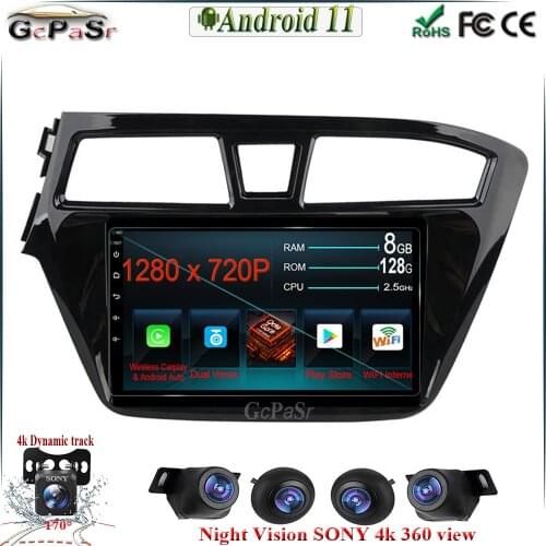 DAP IPS 6+128G Android 11 For Hyundai I20 2015 2016 2017 2018 GPS Navigation Stereo Car Radio DVD Player