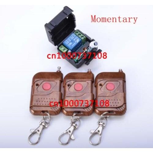 Free shipping 12V 1ch access control Auto door /Lock rf wireless remote control switch system receiver & 3 transmitter relay