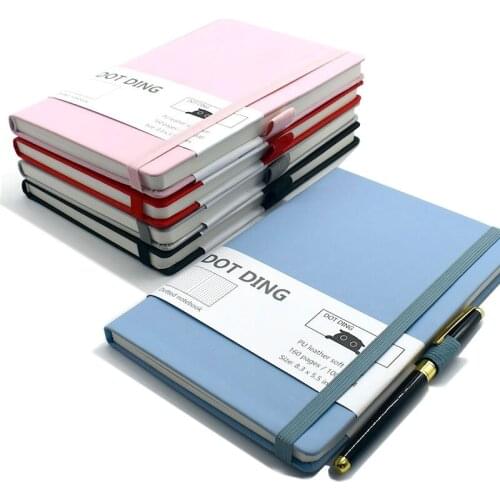 A5 Notebook Dotted journal paper Bandage Diary Office DIY plan book Bullet Supplies High quality leather Notepad Agenda 2021