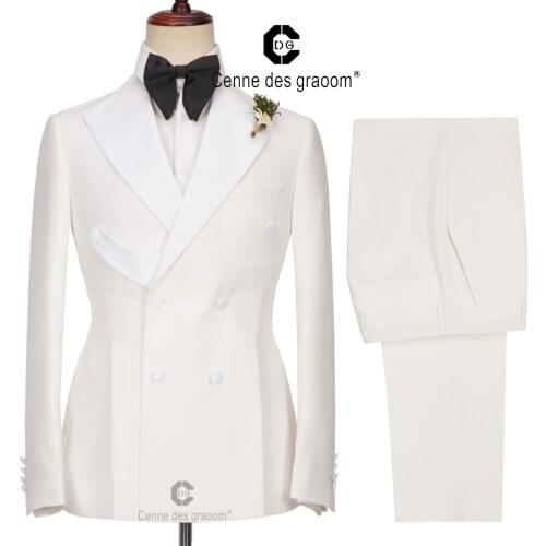 Cenne Des Graoom New Men Suits Tailor-Made Tuxedo Double Breasted Blazers Pants For Party Singer Groom Wedding Male Prom A-968