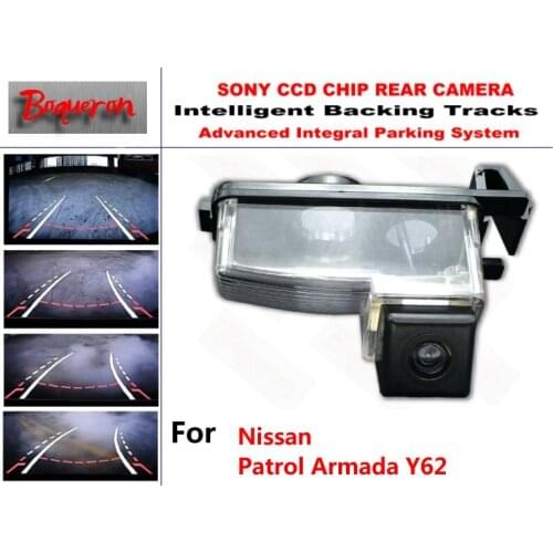 For Nissan Patrol Armada Y62 CCD Car Backup Parking Camera Intelligent Tracks Dynamic Guidance Rear View Camera
