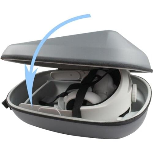 For oculus Quest 2 VR 2in1 PU Storage Bag & Adjustable Replacement Head Strap 270B
