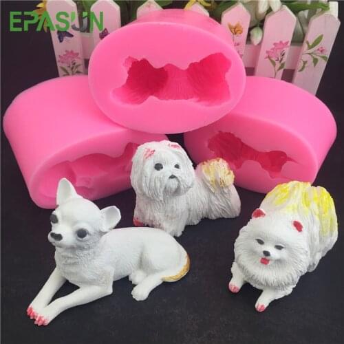 EPASUN 3D Soap Mold Lovely Dog Silicone Mold for Soap Food Grade Silicone Fondant Molds Cake Decorating Tool Baking Mould Tools