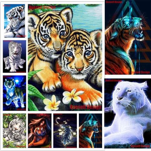 2019 top popular 5d diamond mosaic sale amimal tiger 5d diamond painting full tiger christmas decorations for home wall sticker