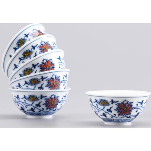 Pin Ming Cup Ceramic Retro Blue and White Porcelain Individual Cup Single Cup Kung Fu Tea Set Creative Small Tea Cup NO.YZ28