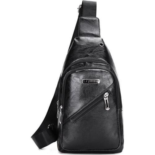 Mens Bag Leather 100% Sling Chest Pack Shoulder Strap Handbags Crossbody Bag Messenger Bags Biker Satchel Men Briefcases 2021