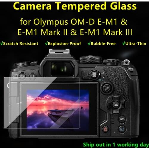 OMD EM1 Mark3 III Camera Glass 9H Hardness Tempered Glass Ultra Thin Screen Protector for Olympus OM-D E-M1 & E-M1 Mark 2 Camera