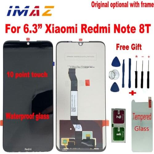 IMAZ Original 6.3'' LCD For Xiaomi Redmi Note 8T LCD Display+10 point Touch Screen Replacement For Redmi Note 8T LCD With Frame
