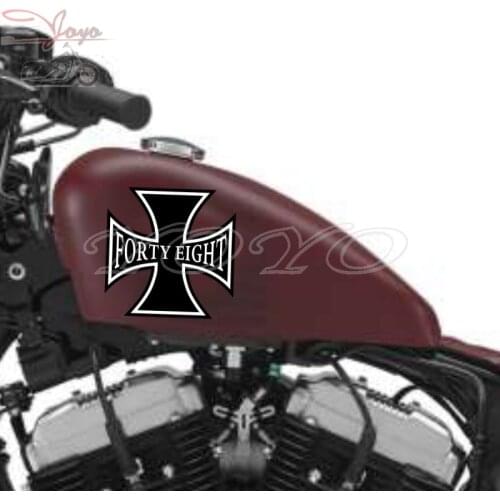 Cross Decal Fairing Stickers Fuel Tank Decals Vinyl Sticker For Harley Sportster XL1200X 48