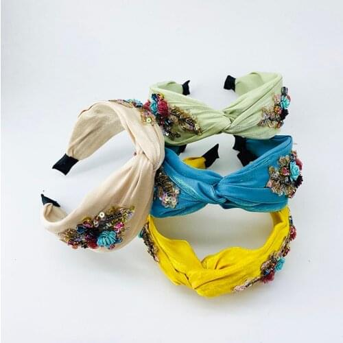 New Classic Turban Women Headband Standard Wide Side Comfortable Anti-dropping Hair Band Solid Wide Cloth Hair Accessories