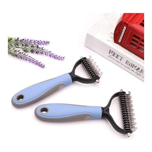 Hair Removal Comb for Dogs Cat Detangler Fur Trimming Dematting Deshedding Brush Grooming Tool For matted Long Hair Curly Pet