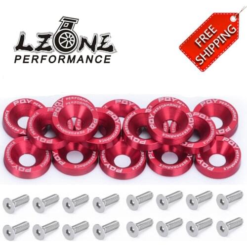 16PCS M6 Car Modified Hex Fasteners Fender Washer Bumper Engine Concave Screws Fender Washer License Plate Bolts Car styling