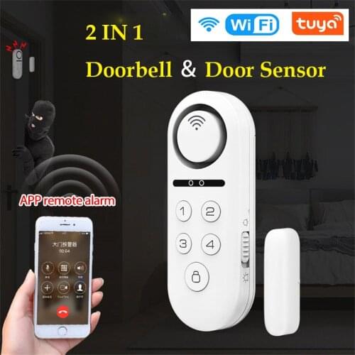 Tuya Smart Wireless Doorbell Door Sensor Wifi Home Security Detector APP Sound Alarm Timed Arming Disarming Work With Smart Life