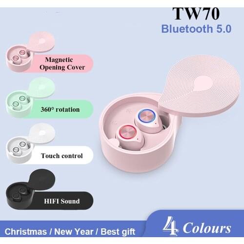 TW70 earphones Bluetooth 5.0 Wireless Headphones Bluetooth earphone HIFI stereo Sports headphones Handsfree Gaming Headset