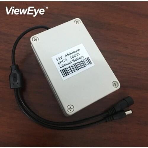 ViewEye Original Professional Plastic Box 4500mAh 6pcs 18650 Lithium Battery pack for Underwater Fishing Video Camera